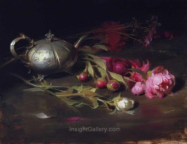 Peonies and the Cinderella Teapot by Sherrie McGraw